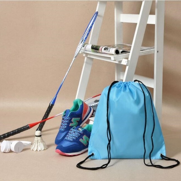 Linen Travel drawstring Backpack  Student gym Bag - Picture 7 of 7